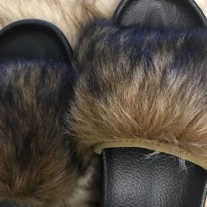 UGG Shoes - Ugg faux fur slides size 8 UGG Shoes - Ugg faux fur slides size 8